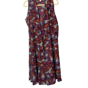 NWT Lularoe Joy Womens Medium Long Sleeveless Geometric Vest w/Side Slits